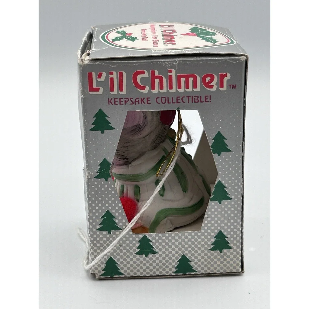 Jasco Little Chimer SLEEPY MOUSE Christmas Bell/Ornament 2-3/4